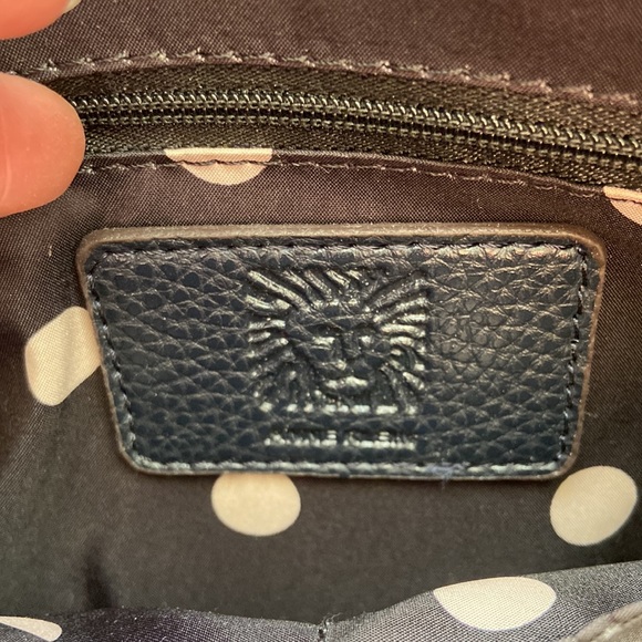 Anne Klein Womans Navy Blue Handbag Tote With Gold Tone Hardware Purse - Picture 8 of 11